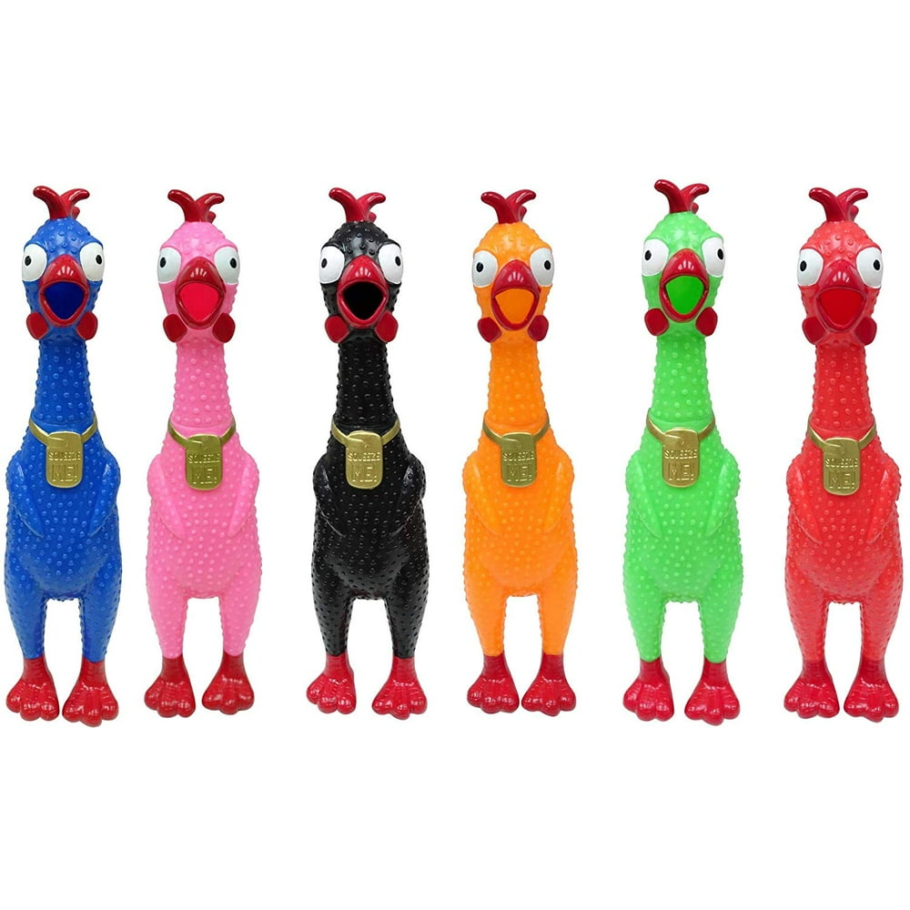 Animolds Squeeze Me Rubber Chicken Toy XL Screaming Rubber Chickens