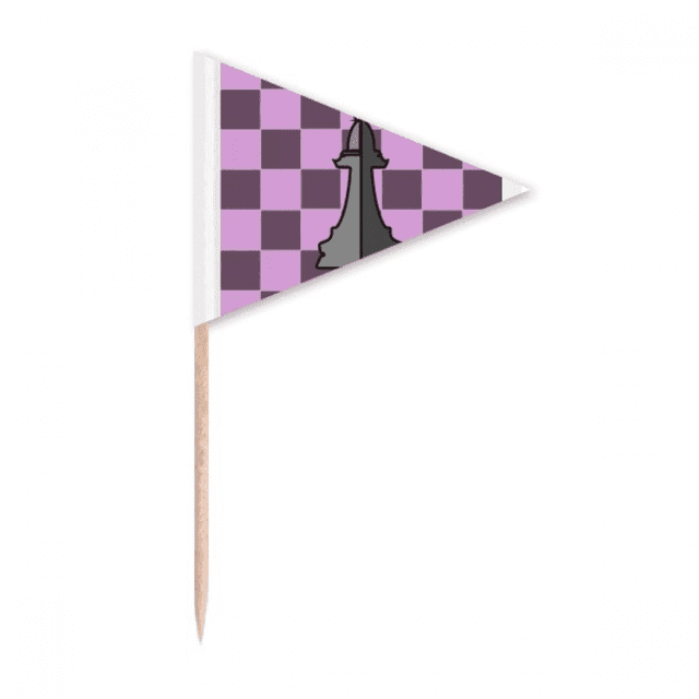 Drapeau de Cupcake Triangle d'Échecs de Mot Blanc d'Évêque de Damier