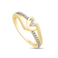 thumbnail image 3 of 1/10 CT Round Cut Natural White Diamond Bypass Heart Ring For Women In 14K Yellow Gold Plated 925 Sterling Silver (Color: I-J, Clarity: I2-I3, 0.10 Cttw) -8.5, 3 of 5