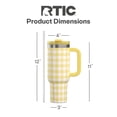 thumbnail image 5 of RTIC 40 oz Tumbler, Ceramic Lined, Leak-Resistant Straw Lid, Road Trip, Sunlight Gingham, 5 of 9