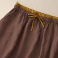 thumbnail image 4 of qelini Linen Max Skirt for Women Long Skirt Elastic High Waist A-line Skirt Solid Color Casual Skirt, 4 of 8