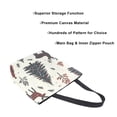 thumbnail image 3 of FORMRS Womens Canvas Tote Bag with Zipper Inner Pocket Shoulder Handbag, Beige Christmas Forest, 3 of 7