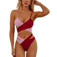 thumbnail image 2 of Diconna Women's Split Two-tone Cross Adjustable Bikini, 2 of 5