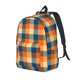 thumbnail image 1 of Balery Warm Orange Plaid Mochila Clásica Impresa Básica para Viaje, Mochila Escolar Resistente al Agua, Mochila de Lona con Correas Ajustables-Small, 1 of 5