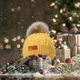 thumbnail image 6 of Penkiiy Toddler Beanie Woolen Hat Pure Color Winter Twist Pom Pom Boys Girls Cap for 1-11 Years Old Yellow, 6 of 7