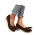 thumbnail image 3 of oqasdz Women's Casual Shoes Elegant Bow Design Solid Color Slip On Dressy Shoes Comfortable Breathable Work Business Wedding Shoes Outdoor Summer, 3 of 7
