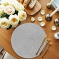 thumbnail image 2 of Grey Burlap Texture Round 15 Inch Placemats Set of 6, Farmhouse Vintage Gray HeatResistant Non Slip Place Mats for Dining Table, Wipeable Braided Kitchen Table Mats for Housewarming, 2 of 9
