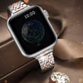 thumbnail image 4 of ANTHOUSE Slim Watch Band Compatible with Apple Watch 41mm 45mm 42mm 44mm 40mm 38mm Metal stainless steel Watchband suitable for iWatch 8/7/6/5/4/3/2/1/SE series Women Luxury strap, 4 of 12