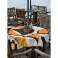 thumbnail image 2 of Outdoor Tablecloth with Umbrella Hole for Patio/Picnic/Party/Camping, Orange Geometric Waterproof Table Cloth Round Cover Washable, Modern Abstract Lines Textured (Dia 60"), 2 of 8