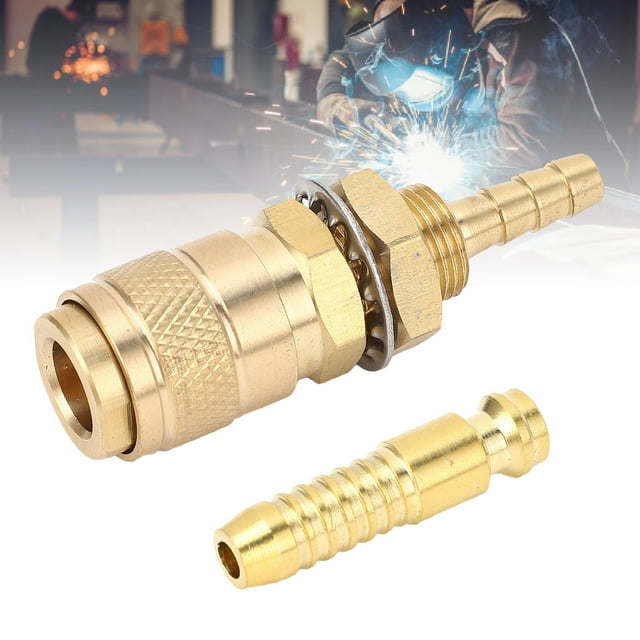 Water Cooled Gas Adapter, Water Cooled Quick Connector, Portable Brass Welding Torch Connector with Efficient Connection for PTA DB MIG TIG