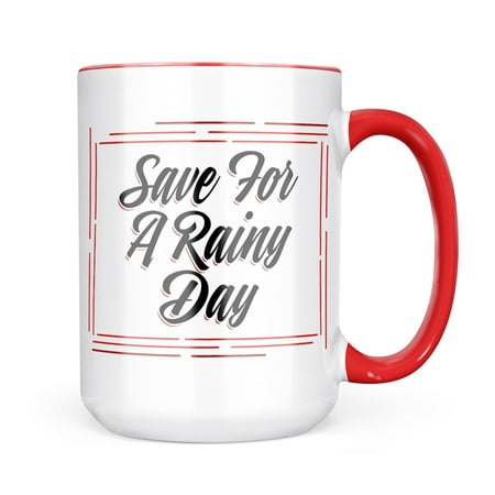 

Neonblond Vintage Lettering Save For A Rainy Day Mug gift for Coffee Tea lovers