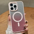 thumbnail image 2 of Magnetic Case for iPhone 16 Plus, Compatible with Mag-safe - [TPU Anti-Slip Edge] [Shockproof Protection] Hard Slim Magnet Protective Bling Gradient Glitter Cover for iPhone 16 Plus,Pink, 2 of 6