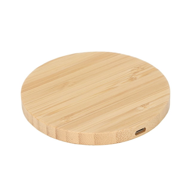 Wireless Charger, 5V 1A Output Fast Bamboo Charging Station 5V 2A Input Wide Compatible For Home For Office