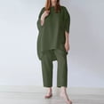 thumbnail image 2 of Blusa de Manga larga sólida con cuello redondo Wmkox8yi 2 piezas Conjuntos de pantalones sueltos Mujer S, 2 of 9