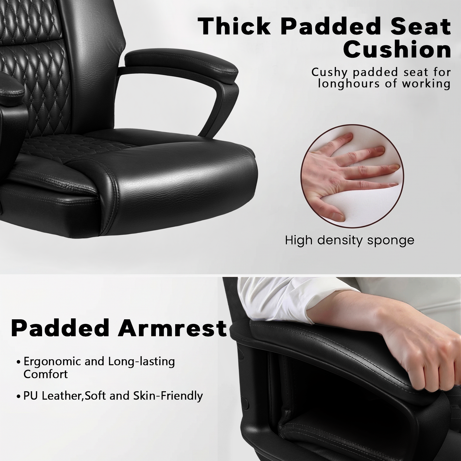 BOSSIN Big and Tall Office Chair, Heavy Duty 400 lb photo 7