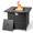 Black, variant on Costway 32.5" Propane Fire Pit Table Outdoor Wicker Gas Firepit with Stainless Steel Burner Brown