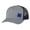 Heather Grey/Black/Royal Clover, variant on Men's Lucky Clover Shamrock Off-Center Embroidered Golf Mesh Back Trucker Hat, Kelly Green/White/White Clover