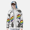 thumbnail image 2 of Kdxio Panda with Sun glasses Print Women Men Sun Protection UPF 50+ Jackets Zip Up Long Sleeve Hoodie Hiking Lightweight with Pockets, 2 of 7