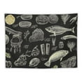 thumbnail image 5 of GOSMITH  Tapestry Green Salmon Meat Vegetables Beef Cabbage Garlic Lettuce Food Drink Avocado Bacon Bow Broccoli Set Wall Tapestry Bedspread Picnic Sheet Wall Decor 80x60 Inch, 5 of 7