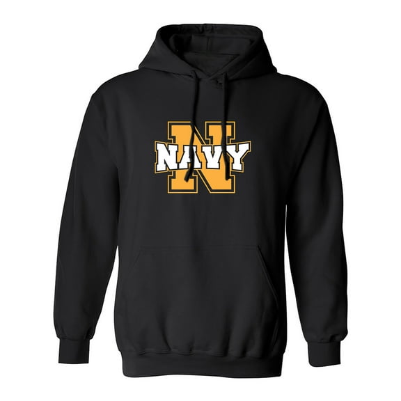 Navy 'N' Adult Hooded Sweatshirt