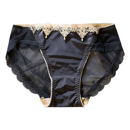 

Women s G Waist Mesh Briefs Solid Color Cotton Crotch Underwear Panties