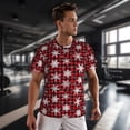 thumbnail image 3 of Wukai Snowflakes On A Buffalo Plaid Christmas Print Men's Short-Sleeved Mesh T-Shirt,Quick-Dry Short Sleeve Workout T-Shirt-3X-Large, 3 of 8