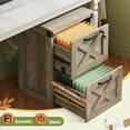 thumbnail image 4 of Drawer File Cabinet with Lock, Wood Farmhouse Filing Cabinet for Home Office, Printer Stand Fits Letter and A4 Size, Gray Oak, 4 of 10