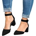 thumbnail image 4 of Women's Open Toe Ankle Strap Low Block Chunky Heels Sandals Party Dress Shoes, 4 of 5