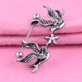 thumbnail image 4 of 2pcs Barbell Pezón Paz Amor Pájaro Par Pezón Escudo Cuerpo Joyería 14g, 4 of 7