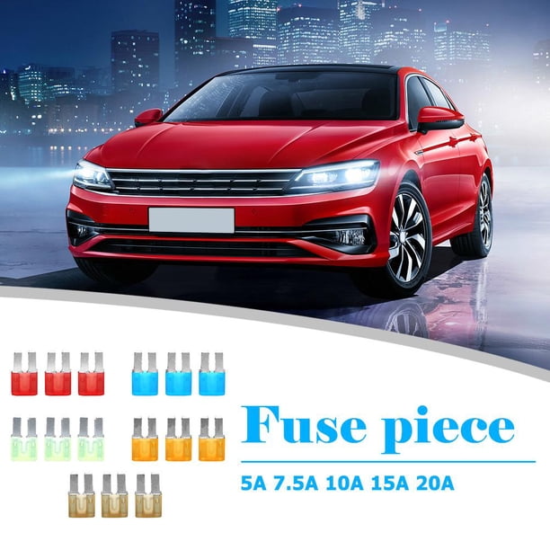 Fusible De Hoja Micro2 15 Uds Micro2 fusibles 5A 7.5A 10A 15A 20A Kit surtido de fusibles de cuchilla automotriz para coche