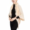 thumbnail image 2 of SWSMCLT Women's Soft Cardigan Knit 3/4 Sleeve Batwing Sleeves Cardigan Sweater Sweater Crop Thermal Beige One Size, 2 of 3
