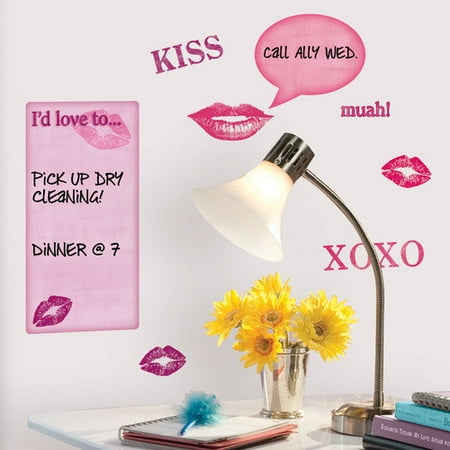 roommates rmk1780scs kisses dry erase peel and stick wall decals