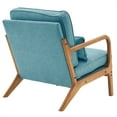 thumbnail image 7 of Accent Chair, Mid-Century Linen Fabric Upholstered Armchair with Pillow and Back Cushion Comfy Single Sofa Chair with Solid Wood Legs Reading Chair for Living Room Bedroom Office, Teal, 7 of 7