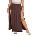 thumbnail image 1 of Womens Plus Size High Waist Waisted Double Split Long Maxi Skirts Beach Party Skirts, 1 of 6