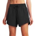 thumbnail image 4 of KDDYLITQ Running Shorts for Women High Waisted Drawstring Shorts Quick Dry Sporty Trouser Athletic Liner Short Pants with Zipper Pockets Black S, 4 of 4