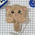 thumbnail image 1 of Bolso de hombro de piel sintética para mujer, niña, gato, bandolera, mullido, Lolita, Cutekhaki, 1 of 2