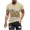 Khaki, variant on WREESH Men's Short Sleeve T-Shirt Round Neck Summer Casual Wear with Graphic Print Brown