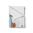 thumbnail image 2 of Christmas Soft Flannel Fleece Throw Blanket, Blue Vintage Car Dog Driving Santa Costume Bird Tree Gift Present, Cozy Plush for Indoor and Outdoor Use, 50" x 70", White Multicolor, by Ambesonne, 2 of 6