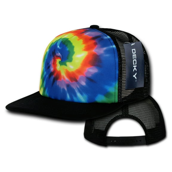 Tie Dye Print Trucker Cap-Rainbow
