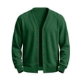 thumbnail image 3 of Guluxicc Fleece Jackets for Men Loose V Neck Button Down Long Sleeve Solid Knit Jackets with Pockets for Lounge Everyday Fall Winter, 3 of 5