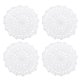 thumbnail image 1 of Posavasos de tela, paquete de 4, 4" - Manteles de ganchillo de algodón, individuales de bordado de encaje con patrón floral (blanco), 1 of 5
