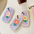 thumbnail image 5 of for iPhone Case,Cute 3D Colorful Cartoon Flower Wave Shape Frame Camera Lens Protection Soft Shockproof Phone Case (Pink,iPhone 14 Pro Max), 5 of 5