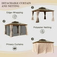 thumbnail image 2 of CoSoTower 12'X12' Hardtop Gazebo, Permanent Outdoor Gazebo with Polycarbonate Double Roof, Aluminum Gazebo Pavilion with Curtain and Net for Garden, Patio, Lawns, Deck, Backyard(Wood-Looking), 2 of 9