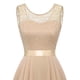 thumbnail image 4 of VISgogo, vestido de fiesta de noche para mujer, vestido acampanado de encaje de retazos, vestido de gasa con gran oscilación, vestido de verano con cmangas, vestido con dobladillo irregular VISgogo moda, 4 of 9