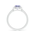 thumbnail image 2 of ANGARA Natural Round Tanzanite Halo Ring with Diamond Accents in 14K White Gold for Women (Size-6mm) | December Birthstone, Birthday, Anniversary, Jewelry Gift for Women | Natural Tanzanite Ring, 2 of 10