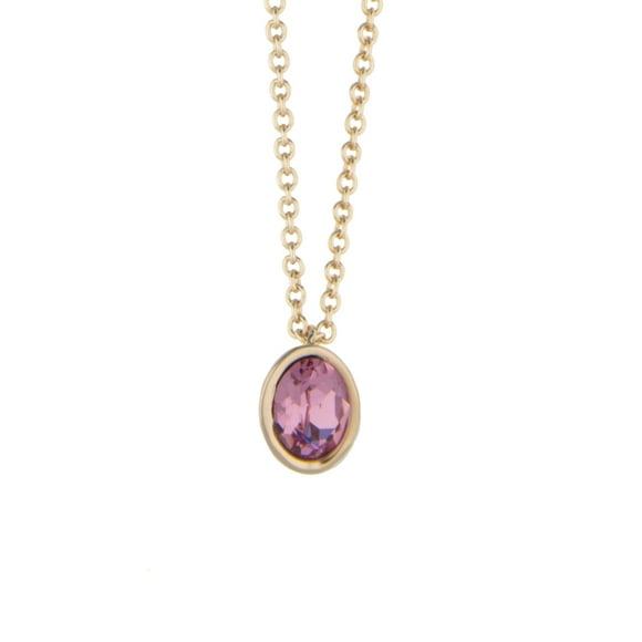 Collar para Mujer con Cristal Fino Europeo en forma de Oval Mini– Bañado en Oro 14k- Collar Elegante y Brillante-Collares de Mujer de Moda- Joyería para Mujer de Moda- Regalo especial Ortiz Espinosa Temporada