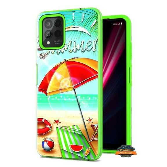 For Revvl 6X Pro 5G (T-Mobile) Fashion Pattern Design Shockproof Protection Soft TPU Frame and Hard PC Back Slim Phone Case Cover by Xpression - Summer Vibes