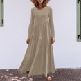 thumbnail image 1 of Vestido de otoño con dobladillo asimétrico Vestido holgado de gran tamaño para mujer Traje de vacaciones de línea A, 1 of 6