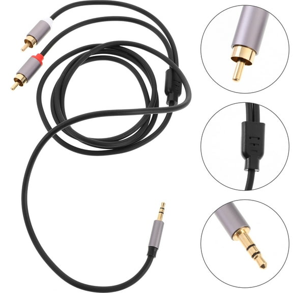 GOOHOCHY Headphone Wire 3.5mm To Double Auxiliary Cord 1.5-meter Stereo Cable
