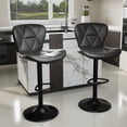 thumbnail image 4 of S-HOME Set of 2 Modern Ergonomic Faux Leather Upholstered Bar Chairs with 360° Swivel Adjustable Height for Home Bar or Kitchen Island Seating, Black, 4 of 9